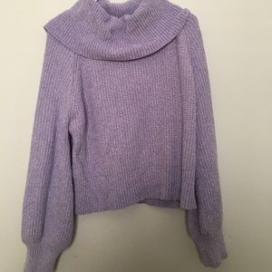 Lilac color cowl neck sweater